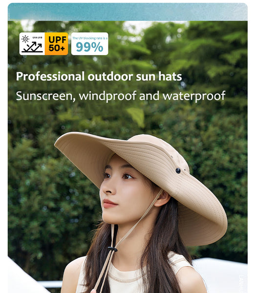 Sidiou Group ANNIOU Casual Wide Brim Bucket Sun Hat for Women Outdoor Camping Climbing UV Protection Hats Adjustable Breathable Sunshade Fishing Hat