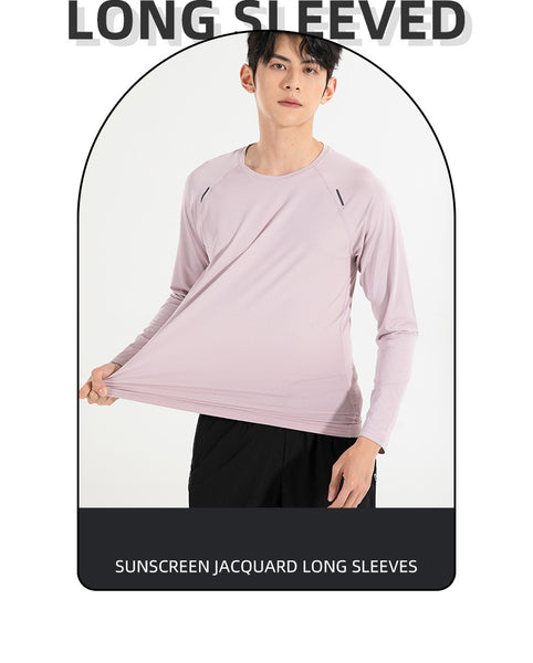 Sidiou Group ANNIOU Wholesale Outdoor Sunscreen Shirts Men's Long Sleeves Sun Protection Clothing Breathable Moisture Wicking Stretch Running Fitness Quick Dry T-Shirt