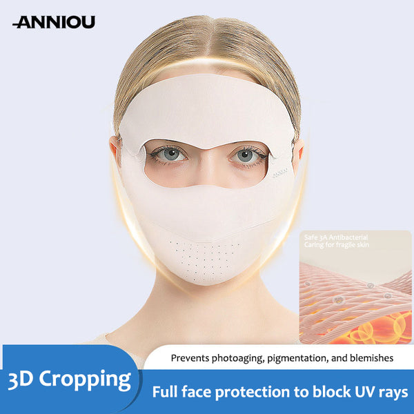 Sidiou Group ANNIOU Sun Protection Ice Feeling Face Mask Removable Full Face Sunscreen Mask Women's UV Protection Breathable Face Cover