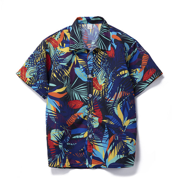 High Quality Summer Holiday Hawaiian Print Short Sleeve Beach Shirt for Men Quick-drying Breathable Vacation Shirts