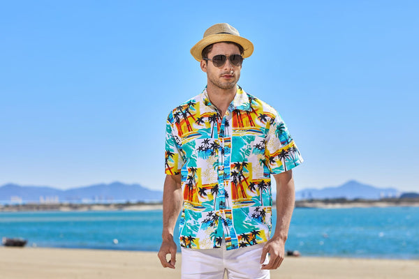 Best Quality Hawaiian Style Seaside Floral Beach Shirt Quick drying Summer Men'S Short-Sleeved Thin Loose Casual Vacation Shirt