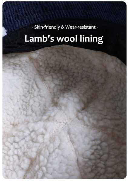 Sidiou Group ANNIOU Casual Autumn Winter Lamb Wool Fisherman Cap Women's Ear Protection Warm Basin Hats Windproof Corduroy Bucket Hat