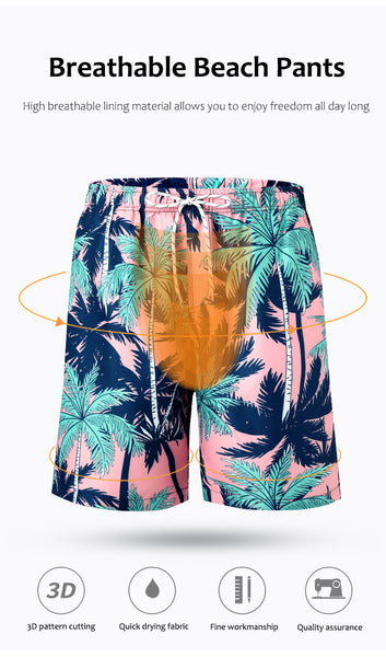 Sidiou Group ANNIOU Wholesale Summer Quick Dry Men's High Waist Plus Size Printed Swim Trunk Waterproof Surf Swimming Lightweight Loose Beach Shorts