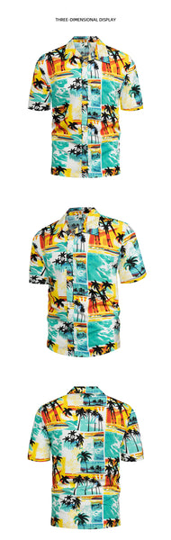 Best Quality Hawaiian Style Seaside Floral Beach Shirt Quick drying Summer Men'S Short-Sleeved Thin Loose Casual Vacation Shirt