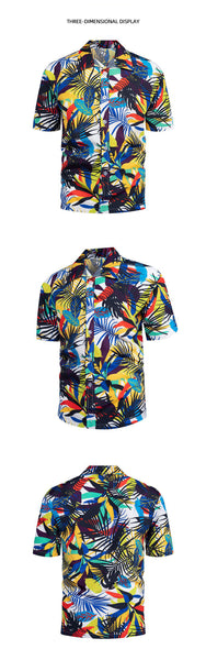 High Quality Summer Holiday Hawaiian Print Short Sleeve Beach Shirt for Men Quick-drying Breathable Vacation Shirts