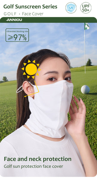 Sidiou Group ANNIOU 5A Antibacterial Cool Breathable Raw Yarn Face Mask for Sports Women Men Sun Protection Skin Friendly Golf Face Cover