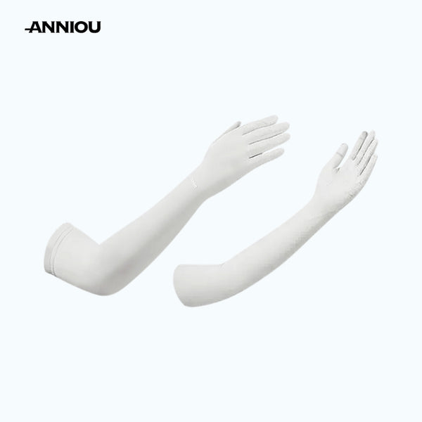 Sidiou Group ANNIOU Summer Women's Anti UV Arm Sleeve with Gloves for Driving Breathable Touch Screen Sun Protection Bike Gloves