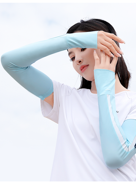 Sidiou Group Fashion Cooling Ice Slik Sleeves Breathable Women's Cycling Running Arm Gloves Summer UPF50+UV Protection Arms Sleeve Men