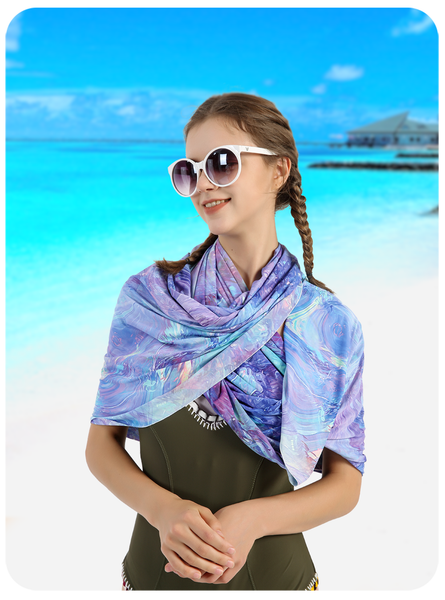 Sidiou Group ANNIOU Multifunctional UPF50+ Grey Yarn Sunscreen Scarf Outdoor Travel Sun Shade Blouse Women Beach Shawl Sun Protection Shawls