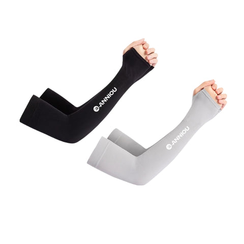 Sidiou Group ANNIOU 1 Pairs Cooling Arm Sleeves Women Knitted Anti UV Sun Sleeves With Thumb Hole for Driving Summer Men Fishing Cycling Arm Sleeve