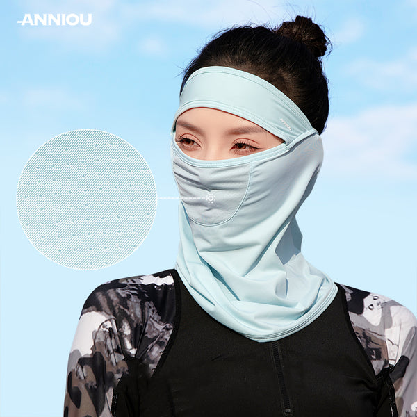 Sidiou Group ANNIOU UPF50+ Sun Proof Face Mask Ice Silk Neck Cover for Women Breathable UV Protection Full Facekini Bandana Neck Gaiter