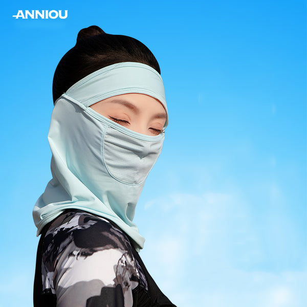Sidiou Group ANNIOU UPF50+ Sun Proof Face Mask Ice Silk Neck Cover for Women Breathable UV Protection Full Facekini Bandana Neck Gaiter