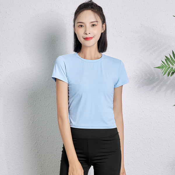 Sidiou Group Anniou Casual Sports T-shirt Women New Summer Irregular Design Quick dry Breathable Sunscreen Solid Color Short-Sleeved Tops