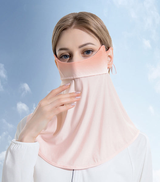 Sidiou Group Anniou Gradient Ice Silk Face Mask Scarf Summer Sunscreen Face Cover Neck Protection Breathable Outdoor Cycling Hanging-Ear Scarf Bandana