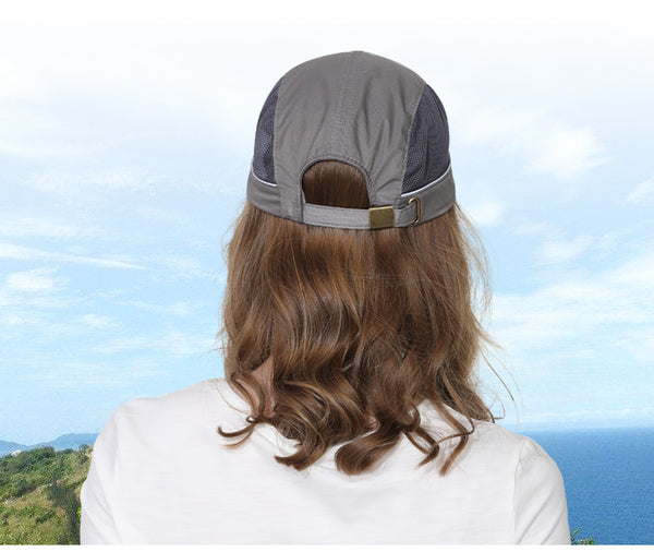 Cheap Wholesale Summer Breathable Quick dry Baseball Cap With Reflective Strip Sun Hat Outdoor Adjustable Golf Cap Men Women Manufacturer