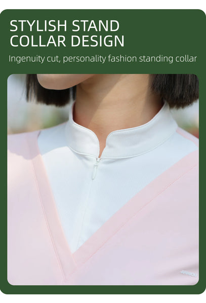 Sidiou Group ANNIOU Custom Logo Women's Fashion UPF50+ Sun Protection Golf Wear Long Sleeve T-shirt Ice Silk Quick-drying Slim Fit Golf Shirts