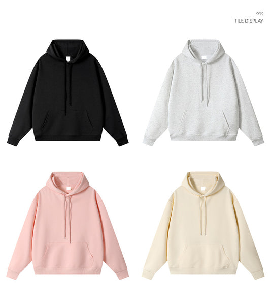 Wholesale Multicolor Trendy 350 gsm Pullover Hoodie with Pockets Casual Loose Heavyweight Drop Shoulder Men Woman Oversized Sweatshirt