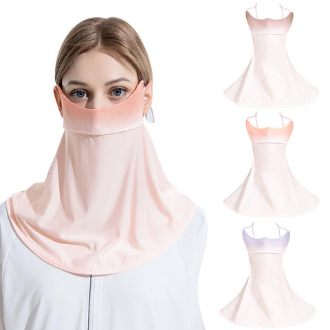 Sidiou Group Anniou Gradient Ice Silk Face Mask Scarf Summer Sunscreen Face Cover Neck Protection Breathable Outdoor Cycling Hanging-Ear Scarf Bandana