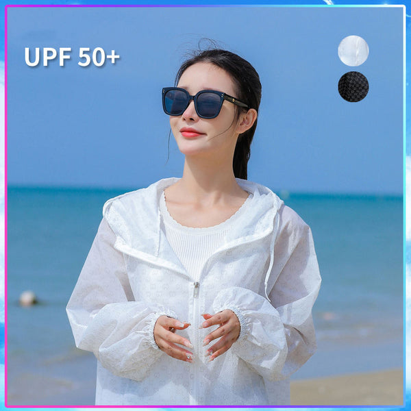Sidiou Group Anniou Fashion Printed Letter Sunscreen Clothing Women Spring Summer Loose Outdoor Breathable Hooded Jacket UV Protection Windbreaker