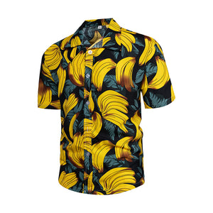 Men's Summer Short Sleeve Hawaiian Floral Printed Beach Shirt Polo Collar Beach Vacation T Shirts for Men Casual T-shirt