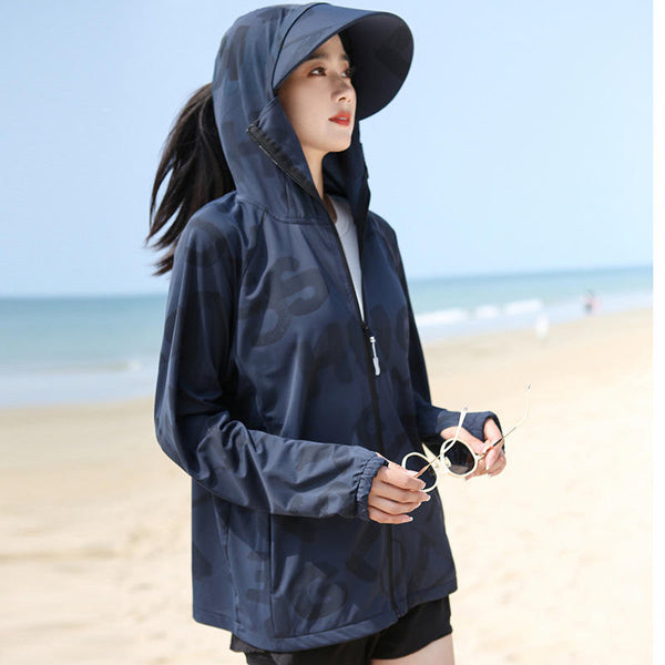 Sidiou Group Anniou New Printing Design Women Outdoor Anti UV Quick-dry Thin Breathable Sun Protection Clothing With Hooded Upf 50+ Jacket
