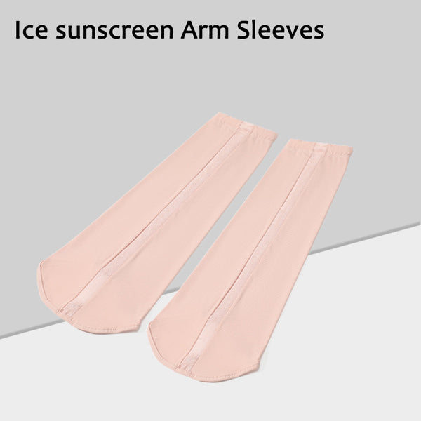 Sidiou Group ANNIOU 1 Pairs Cooling Ice Silk Sleeve Fashion Loose Women Plus Size Color Block Sun Protection Stretchy Arm Sleeves For Cycling Fishing