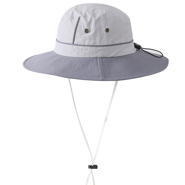 Sidiou Group ANNIOU Outdoor Casual Wide Brim Bucket Hat With String Women Quick Dry Fishing Sunscreen Beach Mountaineering Fisherman Hats For Unisex