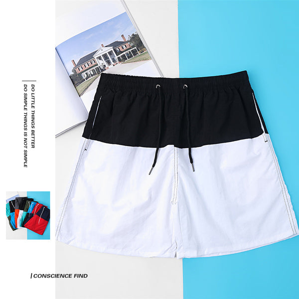 Men's Casual Swim Trunks Quick Dry Beach Shorts with Loose Patchwork Mid Waist for Fitness Running Wholesale from Manufacturers
