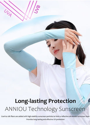 Anniou Women's Breathable Uv Protection Slik Arm Sleeves - Sidiou Group