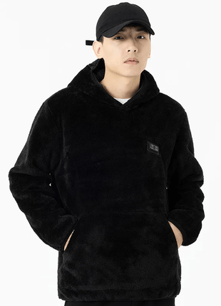 Coral Fleece Heated Hooded Sweatshirt - Sidiou Group