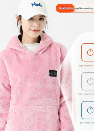 Coral Fleece Heated Hooded Sweatshirt - Sidiou Group