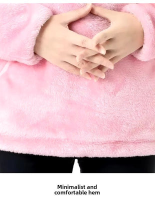Coral Fleece Heated Hooded Sweatshirt - Sidiou Group