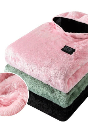 Coral Fleece Heated Hooded Sweatshirt - Sidiou Group