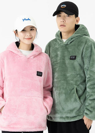 Coral Fleece Heated Hooded Sweatshirt - Sidiou Group