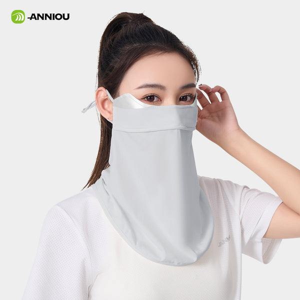 Sidiou Group ANNIOU High-end UV Protection Bandana With Ear Loops For Women Summer Outdoor Eye Corner Protect Antibacterial Cycling Golf Face Cover