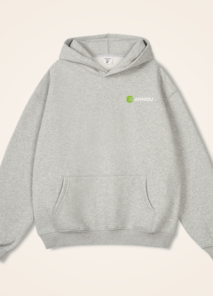 light grey 350gsm fleece pullover hoodie
