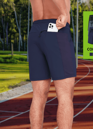 Men's Ice Silk Colorblock Sports Shorts - Sidiou Group