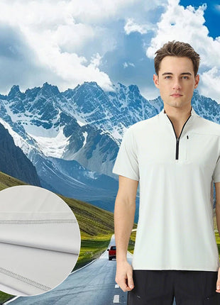 Men's Quick - drying Short - sleeved Half - zip T-shirt - Sidiou Group