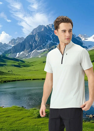 Men's Quick - drying Short - sleeved Half - zip T-shirt - Sidiou Group