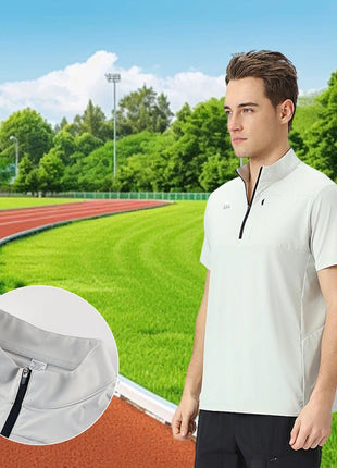 Men's Quick - drying Short - sleeved Half - zip T-shirt - Sidiou Group