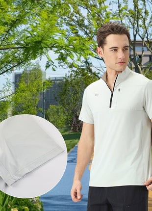 Men's Quick - drying Short - sleeved Half - zip T-shirt - Sidiou Group
