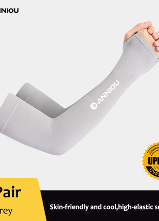 Gray UPF 50+ Cooling Arm Sleeves