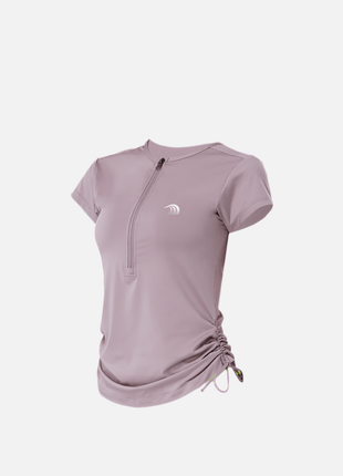 Women's Quick - Drying Slim Drawstring Short - Sleeved Yoga T-Shirt - Sidiou Group
