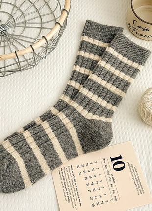 Women's Striped Wool Socks - Sidiou Group
