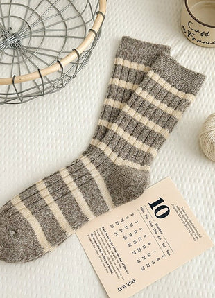 Women's Striped Wool Socks - Sidiou Group