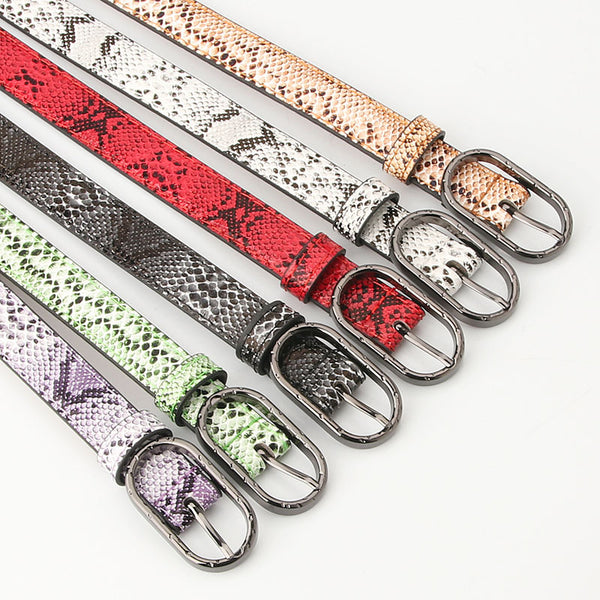 Sidiou Group Wholesale Trend Personality Women's Snake Pattern Belt Retro Oval Buckle Ladies Jeans Trousers Designer Belts