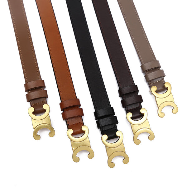 Newest Design Custom Women Casual Fashion Leather Belt Alloy Pin Buckle Genuine Leather Waist Belts Girl Casual Trousers Belts