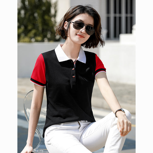 Sidiou Group New Design Ladies Short-sleeved T-shirt Women Golf Shirt Custom LOGO Polo Shirts