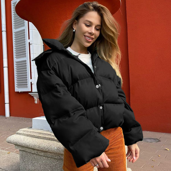 Fashion Stand Collar Long Sleeve Puffer Coat And Jackets Women Bubble Coat Ladies Thick Warm Winter Jacket Female Zipper Streetwear