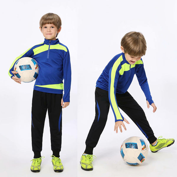 Custom Wholesale Boys Long Sleeve Training Football Jersey Sports Tracksuits Team Uniforms High Quality Personalized Soccer Jerseys